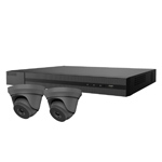 HiLook by Hikvision 4Ch HD-TVI Kit with 2x 5MP EXIR Turret Camera with 40m IR Nightvision (Grey)