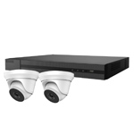HiLook by Hikvision 4Ch HD-TVI Kit with 2x 5MP EXIR White Turret Camera with 40m IR Nightvision