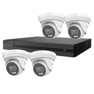 2MP HiLook by Hikvision 4Ch HD-TVI Kit with 4x ColorVu Lite 1080P 40m White Light Turret Camera (2.8mm lens)