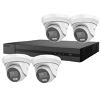 2MP HiLook by Hikvision 4Ch HD-TVI Kit with 4x ColorVu Lite 1080P 40m White Light Turret Camera (2.8mm lens)