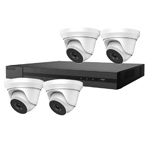 HiLook by Hikvision 4Ch HD-TVI Kit with 4x 5MP EXIR White Turret Camera with 40m IR Nightvision