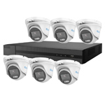 2MP HiLook by Hikvision 8Ch HD-TVI Kit with 6x ColorVu Lite 1080P White Light Mini Dome Turret Camera (2.8mm lens)