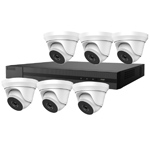 HiLook by Hikvision 8Ch HD-TVI Kit with 6x 5MP EXIR White Turret Camera with 40m IR Nightvision