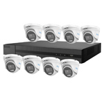 2MP HiLook by Hikvision 8Ch HD-TVI Kit with 8x ColorVu Lite 1080P White Light Mini Dome Turret Camera (2.8mm lens)