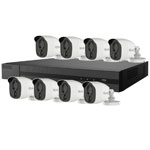 2MP HiLook 8ch HD CCTV Kit with 8x Bullet Camera with 20M IR, PIR Sensor and White Light Alarm