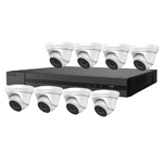 HiLook by Hikvision 8Ch HD-TVI Kit with 8x 5MP EXIR White Turret Camera with 40m IR Nightvision