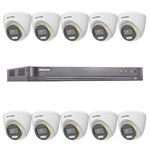 Hikvision 16Ch HD-TVI CCTV Kit with 10x 8MP 4K ColorVu White Light Fixed Turret Camera (2.8mm Lens)