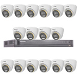 Hikvision 16Ch HD-TVI CCTV Kit with 16x 8MP 4K ColorVu White Light Fixed Turret Camera (2.8mm Lens)