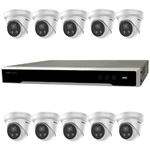 Hikvision 16Ch IP CCTV Kit with 10x DarkFighter AcuSense 4MP IR Turret Network Camera with built in Mic