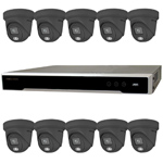 Hikvision 16Ch IP CCTV Kit with 10x ColorVu 4MP Full Time Colour Grey Turret Audio Camera with Built in Mic