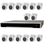 Hikvision 16Ch IP CCTV Kit with 16x DarkFighter AcuSense 4MP IR Turret Network Camera with built in Mic