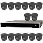 Hikvision 16Ch IP CCTV Kit with 16x ColorVu 4MP Full Time Colour Grey Turret Audio Camera with Built in Mic