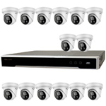 Hikvision 16Ch 4K IP CCTV Kit with 16x DarkFighter AcuSense 8MP IR Turret Network Camera with 2 Way Audio