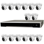 Hikvision 16Ch 4K IP CCTV Kit with 16x 8MP DarkFighter AcuSense Turret IR Camera with Built In Mic