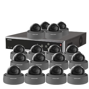 5MP 120dB WDR Hikvision 32 Channel IP CCTV System with 16 x 30m 5MP Vandal Dome Cameras (EasyIP 3.0/ Grey)
