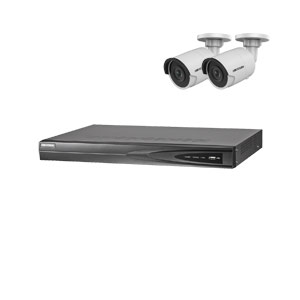5MP 120dB WDR Hikvision 4 Channel IP CCTV System with 2 x 30m 5MP Mini Bullet Cameras (EasyIP 3.0)