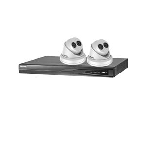 8MP 120dB WDR Hikvision 4 Channel IP CCTV System with 2 x 30m EXIR 4K Turret Cameras (EasyIP 3.0)