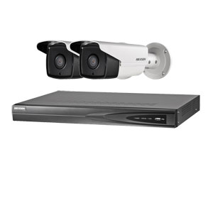 2MP 120dB WDR Hikvision 4 Ch IP CCTV System with 2 x Long Range 80m 1080P Bullet Cameras