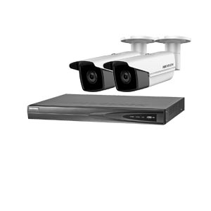 8MP 120dB WDR Hikvision 4 Channel IP CCTV System with 2 x 80m EXIR 4K Bullet Cameras (EasyIP 3.0)