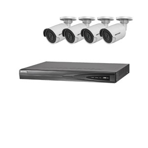 8MP 120dB WDR Hikvision 4 Channel IP CCTV System with 4 x 30m 4K Mini Bullet Cameras