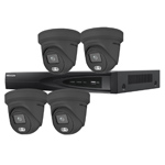 Hikvision 4Ch IP CCTV Kit with 4x ColorVu 4MP Full Time Colour Grey Turret Audio Camera with Built in Mic