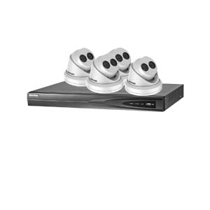 8MP 120dB WDR Hikvision 4 Channel IP CCTV System with 4 x 30m EXIR 4K Turret Cameras (EasyIP 3.0)