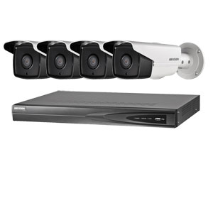 2MP 120dB WDR Hikvision 4 Ch IP CCTV System with 4 x Long Range 80m 1080P Bullet Cameras