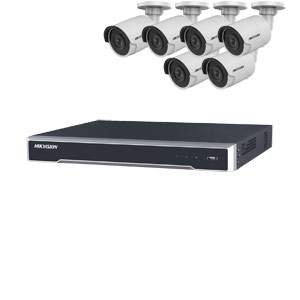 8MP 120dB WDR Hikvision 8 Channel IP CCTV System with 6 x 30m 4K Mini Bullet Cameras