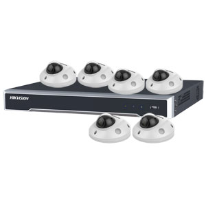 3MP 120dB WDR Hikvision 8 Ch IP CCTV System with 6 x Ultra Low Light 10m 3MP Mini Vandal Dome Cameras