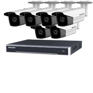 8MP 120dB WDR Hikvision 8 Channel IP CCTV System with 6 x 80m EXIR 4K Bullet Cameras (EasyIP 3.0)