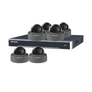 8MP 120dB WDR Hikvision 8 Channel IP CCTV System with 6 x 30m 4K Vandal Dome Cameras (EasyIP 3.0/ Grey)