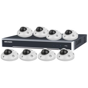 3MP 120dB WDR Hikvision 8 Ch IP CCTV System with 8 x Ultra Low Light 10m 3MP Mini Vandal Dome Cameras