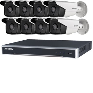 2MP 120dB WDR Hikvision 8 Ch IP CCTV System with 8 x Long Range 80m 1080P Bullet Cameras