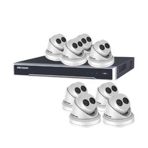 6MP 120dB WDR Hikvision 16 Channel IP CCTV System with 8 x 30m EXIR 5MP Turret Cameras (EasyIP 3.0)