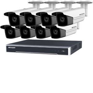 5MP 120dB WDR Hikvision 16 Channel IP CCTV System with 8 x 50m EXIR 5MP Bullet Cameras